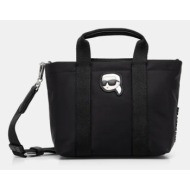 τσάντα karl lagerfeld χρώμα: μαύρο, 246w3065 κύριο υλικό: 95% ανακυκλωμένο πολυαμίδιο, 5% poliuretan