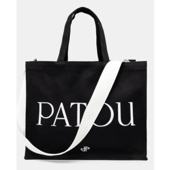 τσάντα patou χρώμα μαύρο, ac0450076 κύριο υλικό 100%
