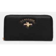πορτοφόλι u.s. polo assn. stanford χρώμα: μαύρο, wiuss6207wvp 100% poliuretan