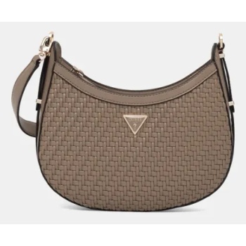 τσάντα guess murielle χρώμα γκρι, hwwg95 03020 κύριο
