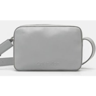 τσάντα calvin klein χρώμα: μπλε, k60k612555 51% ανακυκλωμένος πολυεστέρας, 49% poliuretan