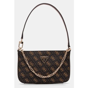 τσάντα guess noelle χρώμα καφέ, hwql78 79720 κύριο υλικό