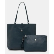 τσάντα δυο όψεων u.s. polo assn. rogersville χρώμα: τιρκουάζ, biurr8506wvp 100% poliuretan