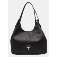 τσάντα u.s. polo assn. stanford χρώμα: μαύρο, biuss8372wvp 100% poliuretan
