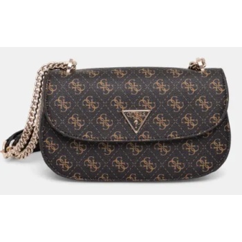 τσάντα guess χρώμα καφέ, hweqg9 51021 κύριο υλικό 100%