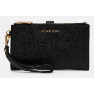 δερμάτινο πορτοφόλι michael michael kors γυναικείο, χρώμα: μαύρο, 32t7gafw4l κύριο υλικό: 100% φυσικ