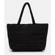 τσάντα nanushka soft tote χρώμα: μαύρο, nu24fwbt12451 κύριο υλικό: 72% ανακυκλωμένο πολυαμίδιο, 28% 