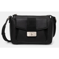 τσάντα u.s. polo assn. romantic χρώμα: μαύρο, biur08424wvp 100% poliuretan