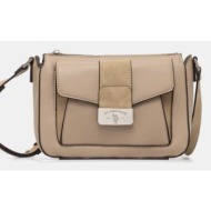 τσάντα u.s. polo assn. romantic χρώμα: μπεζ, biur08424wvp 100% poliuretan