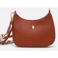 τσάντα u.s. polo assn. new mansion χρώμα: καφέ, biue58498wvp 100% poliuretan