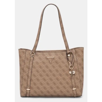 τσάντα guess χρώμα μπεζ, hwesg9 51023 κύριο υλικό 100%