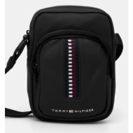 σακκίδιο tommy hilfiger χρώμα: μαύρο, am0am12727 100% πολυεστέρας