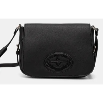 τσάντα u.s. polo assn. retro χρώμα μαύρο, biurq8433wvw 50%
