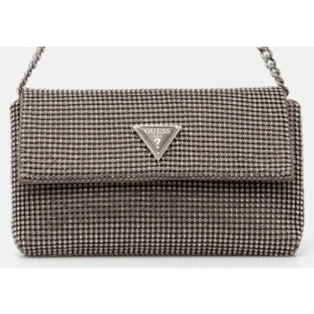 τσάντα guess zalina χρώμα ασημί, hwry93 50700 κύριο υλικό