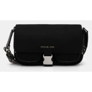 τσάντα michael michael kors χρώμα: μαύρο, 35s4s5fm6c 100% νάιλον