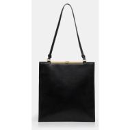 δερμάτινη τσάντα aeron χρώμα: μαύρο, bg164919 κύριο υλικό: φυσικό δέρμα