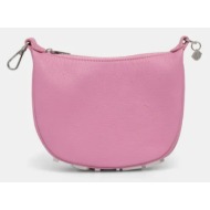 δερμάτινη τσάντα silvian heach forcella χρώμα: ροζ, rcp25005bo φυσικό δέρμα