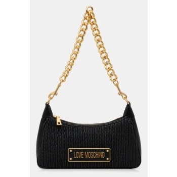 δερμάτινη τσάντα love moschino χρώμα μαύρο, jc4357pp0l 70%