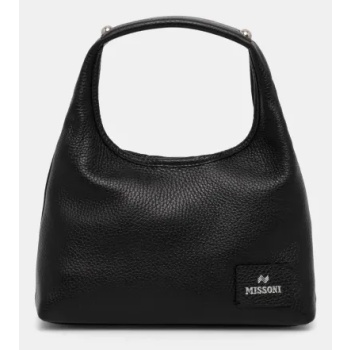 δερμάτινη τσάντα missoni χρώμα μαύρο, mi10041a calfskin