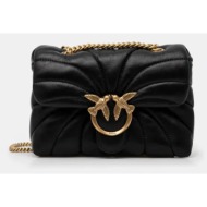 δερμάτινη τσάντα pinko χρώμα: μαύρο, 100039 a1ex φυσικό δέρμα