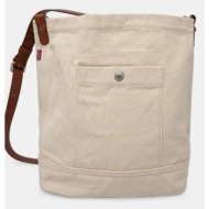 τζιν τσάντα levi`s χρώμα: μπεζ, 000ip-0000 100% βαμβάκι