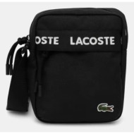 σακκίδιο lacoste χρώμα: μαύρο, nu4686nz 100% πολυεστέρας