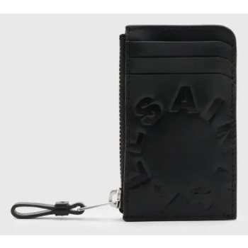 δερμάτινο πορτοφόλι allsaints tierra ανδρικό, χρώμα μαύρο