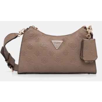 τσάντα guess cresidia χρώμα καφέ, hwpg93 49180 κύριο