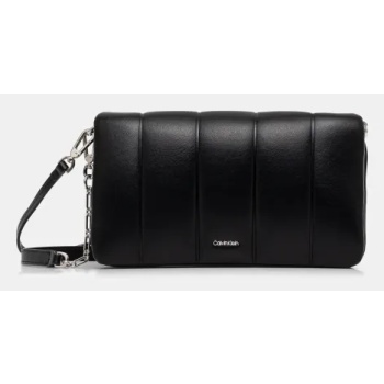 τσάντα calvin klein χρώμα μαύρο, k60k612787 100% poliuretan