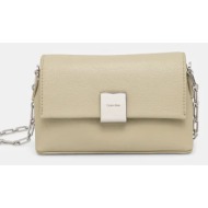 τσάντα calvin klein χρώμα: μπεζ, k60k612785 100% poliuretan