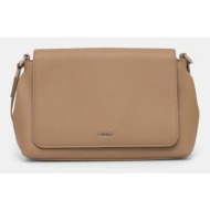 τσάντα calvin klein χρώμα: μπεζ, k60k613085 100% poliuretan