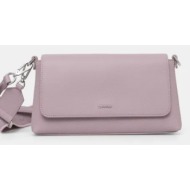 τσάντα calvin klein χρώμα: μοβ, k60k612805 100% poliuretan