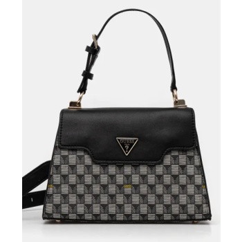 τσάντα guess χρώμα μαύρο, hwjt93 44200 κύριο υλικό 100%