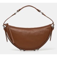 δερμάτινη τσάντα by far gib χρώμα: καφέ, mwbsb012cl013br051pl φυσικό δέρμα