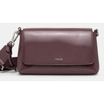 τσάντα calvin klein χρώμα μπορντό, k60k612885 100%