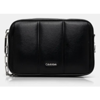 τσάντα calvin klein χρώμα μαύρο, k60k613076 100% poliuretan