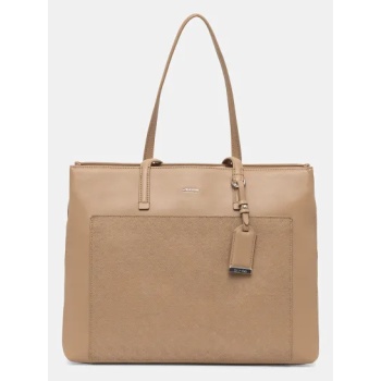 τσάντα calvin klein χρώμα μπεζ, k60k612774 51%