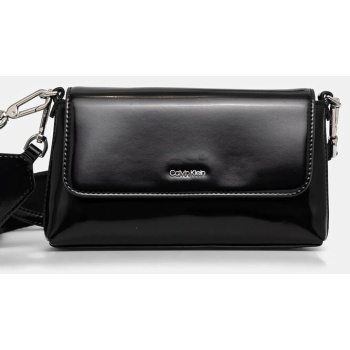 τσάντα calvin klein χρώμα μαύρο, k60k612772 100% poliuretan