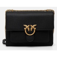 δερμάτινη τσάντα pinko χρώμα: μαύρο, 104527 a29q 100% φυσικό δέρμα