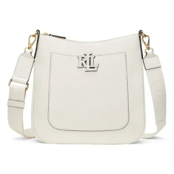 δερμάτινη τσάντα lauren ralph lauren χρώμα άσπρο