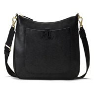 δερμάτινη τσάντα lauren ralph lauren χρώμα: μαύρο, 431970152 κύριο υλικό: δέρμα βοοειδών
φόδρα: υφαν