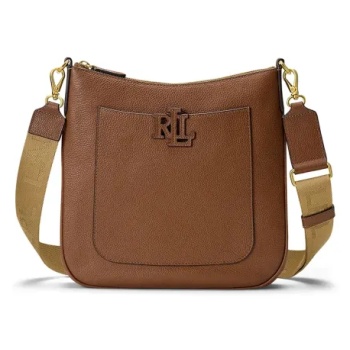 δερμάτινη τσάντα lauren ralph lauren χρώμα καφέ, 431970152