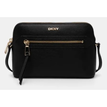 δερμάτινη τσάντα dkny χρώμα μαύρο, r42eke17 φυσικό δέρμα