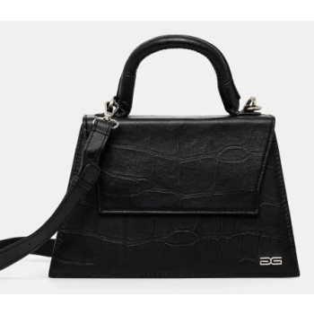 δερμάτινη τσάντα gestuz χρώμα μαύρο, 10909947 κύριο υλικό