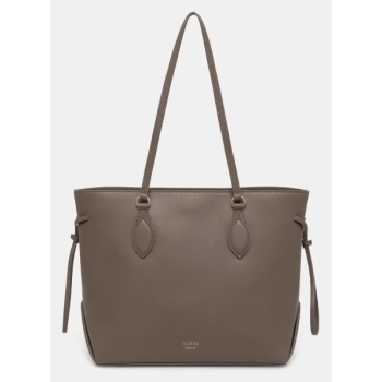 δερμάτινη τσάντα guess florence χρώμα μπεζ, hwflnc l5165