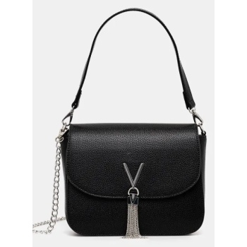 τσάντα valentino bags χρώμα μαύρο, vbs1r404g κύριο υλικό