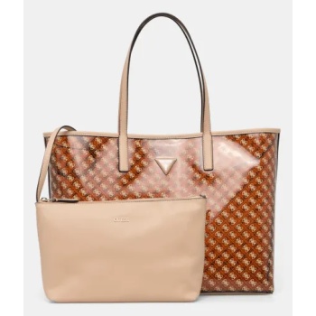 τσάντα guess tuana χρώμα μπεζ, hwvv95 25240 κύριο υλικό