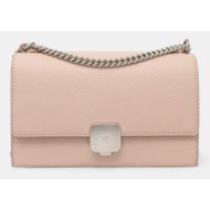 τσάντα calvin klein jeans χρώμα: ροζ, k60k612715 51% ανακυκλωμένος πολυεστέρας, 49% poliuretan