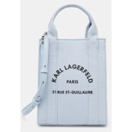 τσάντα karl lagerfeld χρώμα: μπλε, a1w50039 κύριο υλικό: 65% ανακυκλωμένο βαμβάκι, 35% βαμβάκι
φόδρα