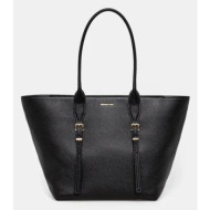 δερμάτινη τσάντα michael michael kors χρώμα: μαύρο, 30r5g9ot7l 100% δέρμα βοοειδών